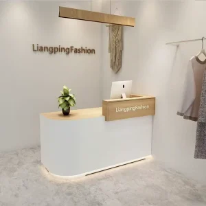 YS-0911白色现代酒店接待柜台，适用于银行、瑜伽馆、工作室和电影院
