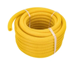 Yellow PVC Conduit Flexible Pipe Fire Resistant for Electrical Cable and Wire Protection Corrugated 16mm-50mm