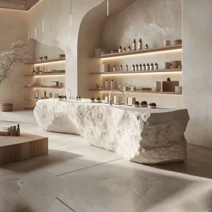 Yicheng Beauty Minimalist Fiberglass Modern Stone Front Desk Reception Counter Beauty Salon Bar Cashier Counter