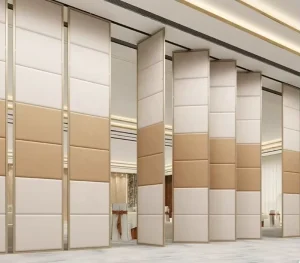 Yoga Studio Dance Room Moving Folding Mirror Wood Veneer Screen Partition