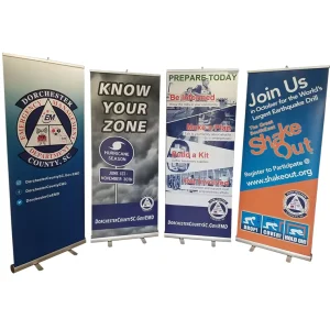 Yucai Brand Roll Banner Custom Size Pull Banners Promotions Advertising Use Aluminum Frame Lightweight Portable Printed Stand