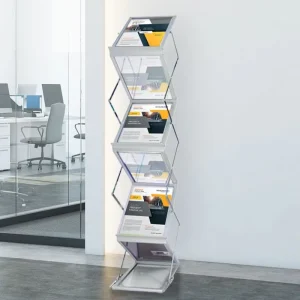 Zigzag Trade Show Brochure Magazine and Banner Display Rack
