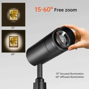Zoom Series COB LED Spot High CRI97 Adjustable Beam Angle Dimmable Track Fixture for Shopping Mall Gallery Exhibition