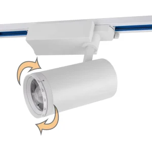 Zoomable 30W COB LED Track Spotlight Adjustable CCT Warm Neutral Cool White CRI 90 IP44 for Display Lighting