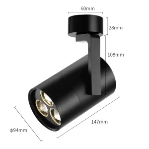 Zoomable 35W 45W Commercial Track Spotlight LED COB Aluminum Body AC100-240V DALI Dimmable CRI 93 Ra93