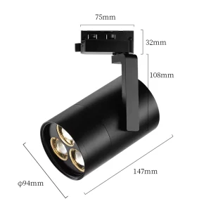 Zoomable 35W 45W Commercial Track Spotlight LED COB Aluminum Body Supermarket Rail 220V DALI