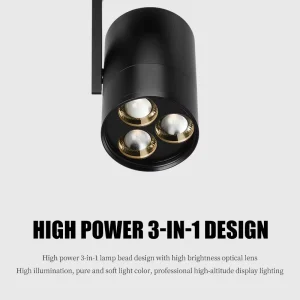Zoomable 35W 45W LED COB Track Spotlight Aluminum Body 3000K-6000K Ra93 CRI DALI Dimmable for Hotels