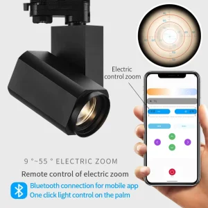 Zoomable COB LED Track Spotlight Anti-Glare 30W Aluminum Museum Gallery Exhibition Lighting