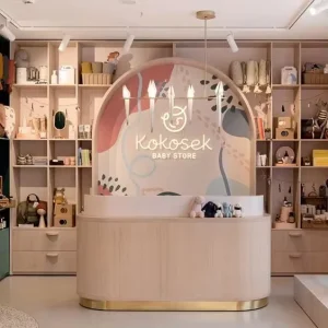 现代实木理发店酒店商场接待台收银台
