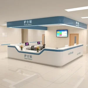 酒店办公诊所使用的现代耐用木质前台医院接待处