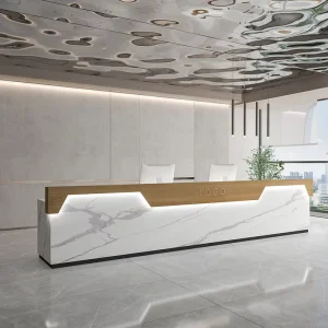 易木堂商务前台 现代木质收银台展示柜 可调高度