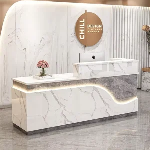 现代小型木质接待台，适用于美容院、酒店、医院，耐用的商业接待台