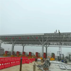 space frame roof China Steel structure factory Low Cost Metal Structure Toll Gate System Steel Truss space frame roof